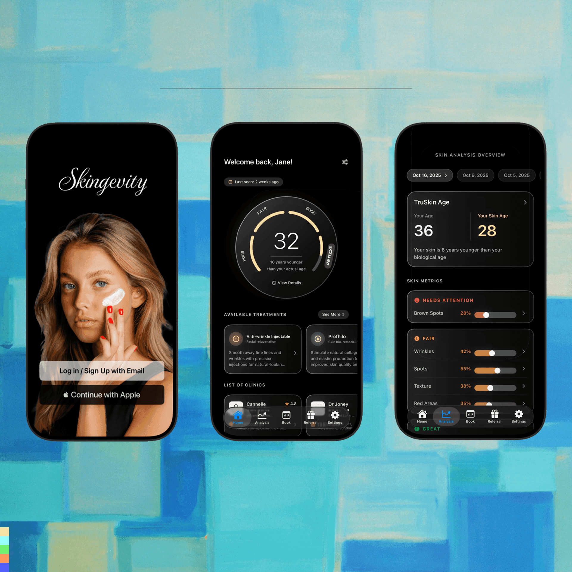 Skingevity iPhone app welcome screen